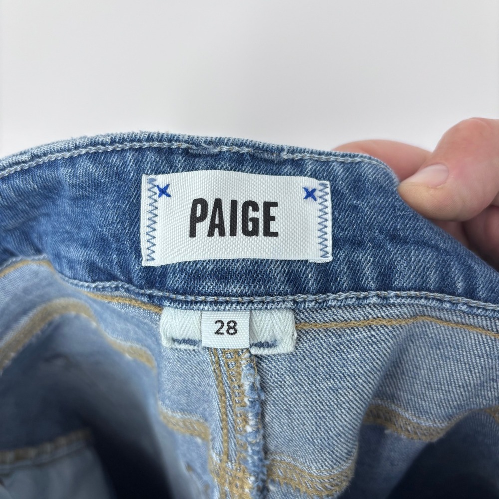 Paige Sasha Jeans Womens 28 Blue High Rise Wide Leg Stefania Distressed Denim - Picture 7 of 10